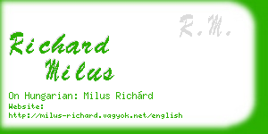 richard milus business card